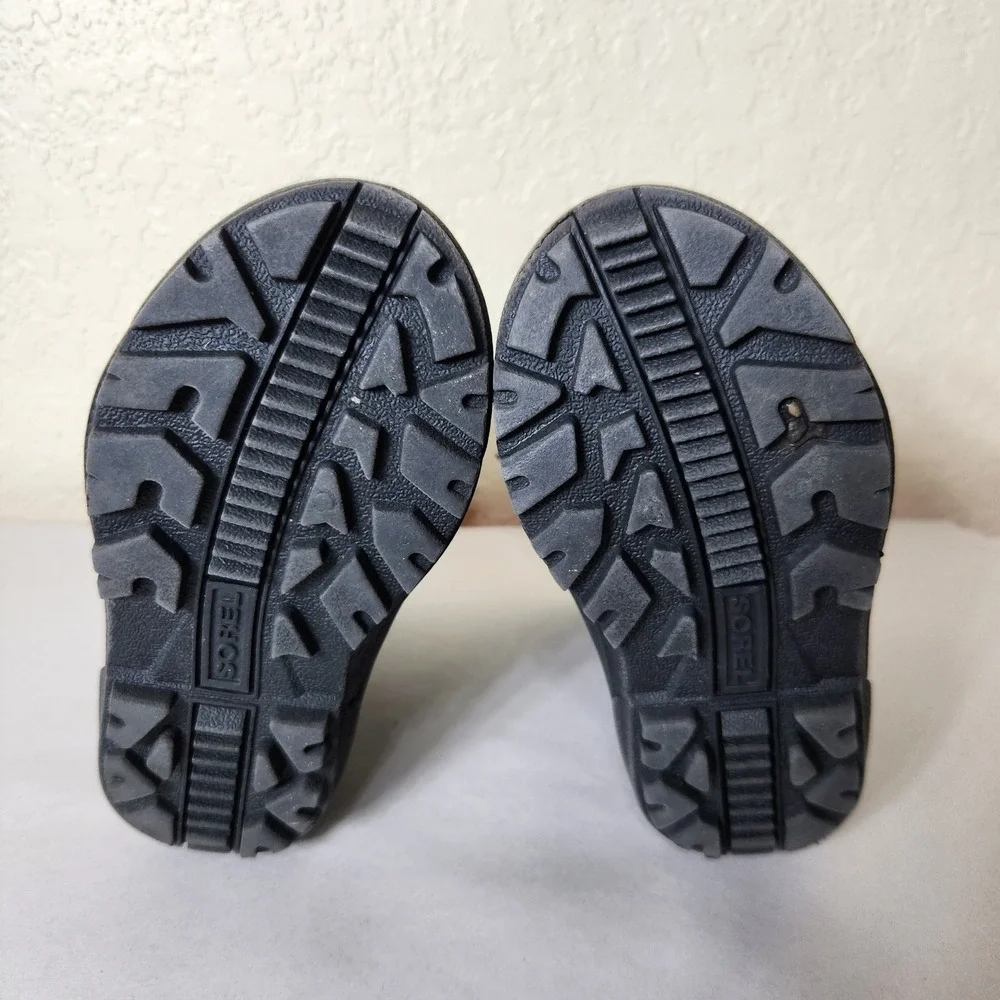 Sorel Toddler Flurry Snow Boots Black City Grey NC1877-010 Size 9